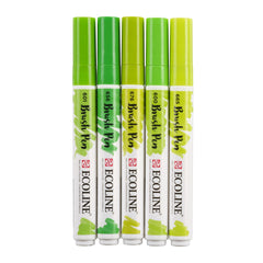 Brush pen set Green | 5 colours
