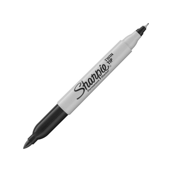 Sharpie Twin Tip Permanent Black Marker Pen Fine & Ultra Fine Tips