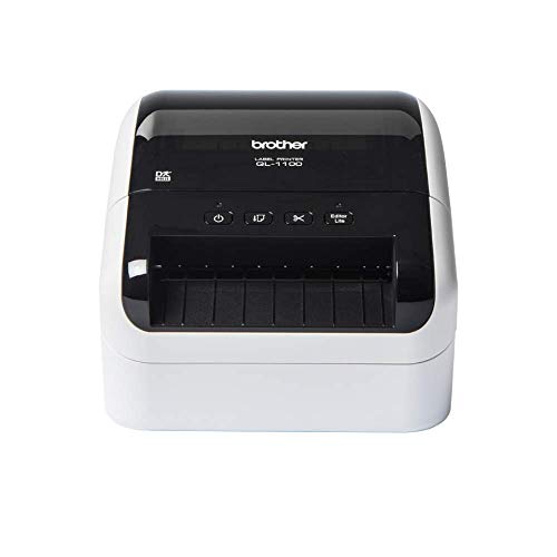 Brother QL-1100 Label Printer, Shipping Labeller, PC Connected, Desktop, Wide Format 4 Inch Labels