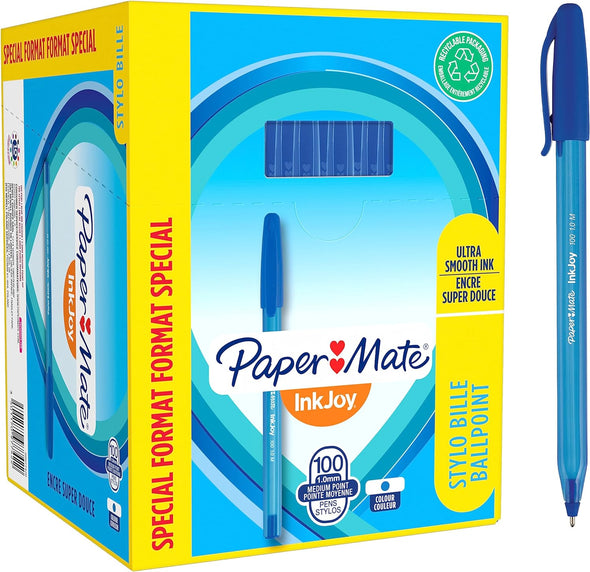 Paper Mate InkJoy 100ST Ballpoint Pens | Medium Point (1.0 Mm) | Blue | 100 Count