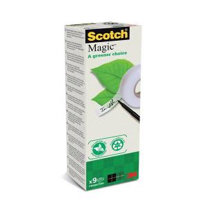 Scotch Magic Invisible Tape, 19mm x 33m, 9 Rolls - Plant-based Solvent Free Adhesive