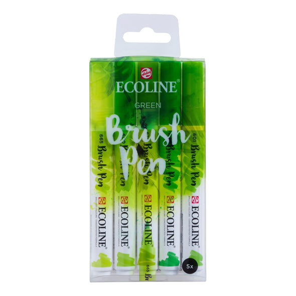 Brush pen set Green | 5 colours