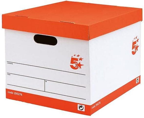 5 Star Storage Box - White (Pack of 10)