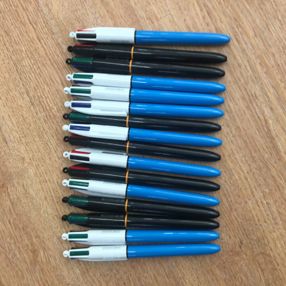 Bic 4 Colours Ballpoint Pens *Job Lot x16 Pens*