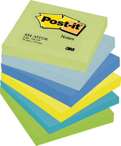 Post-it Notes Dreamy Collection 654MTDR - self-adhesive sticky notes in 76 x 76 mm - 6 notepads in square with 100 sheets in 6 colors
