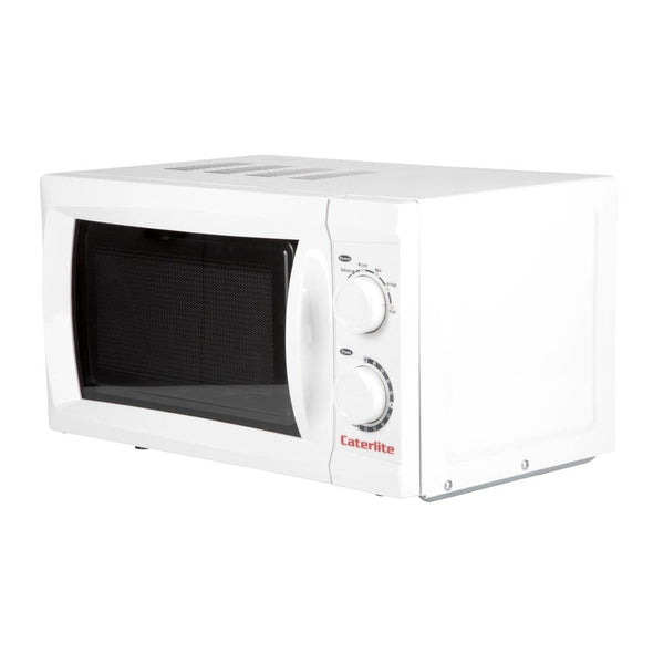 Caterlite Compact Microwave Oven 700W White 6 Power Levels Kitchen Cooker