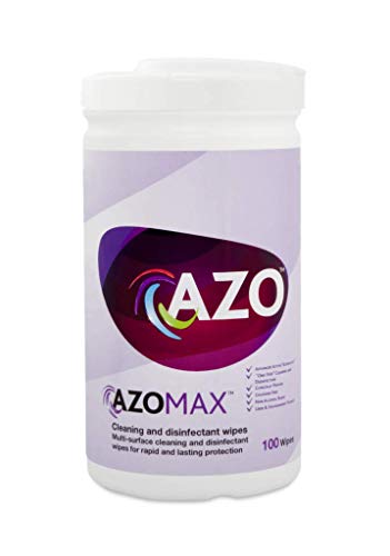 AZO MAX cleaning wipes (200 per tub).