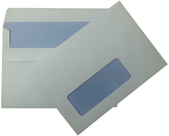 1000x White C6 self seal wallet envelopes with window