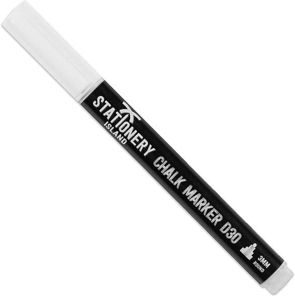 White Dry Wipe D60 Chalk Pen - 6mm Chisel Nib