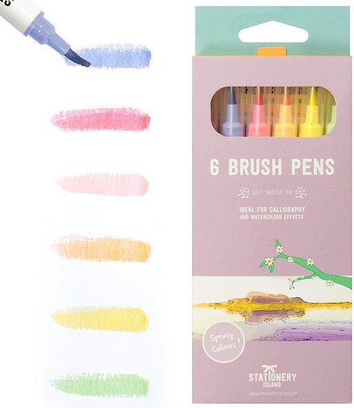 Spring Colours Brush Pens - Pack of 6