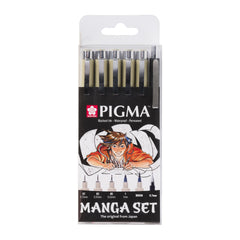 Pigma Micron fineliner set Manga Collection | 6 sizes, black