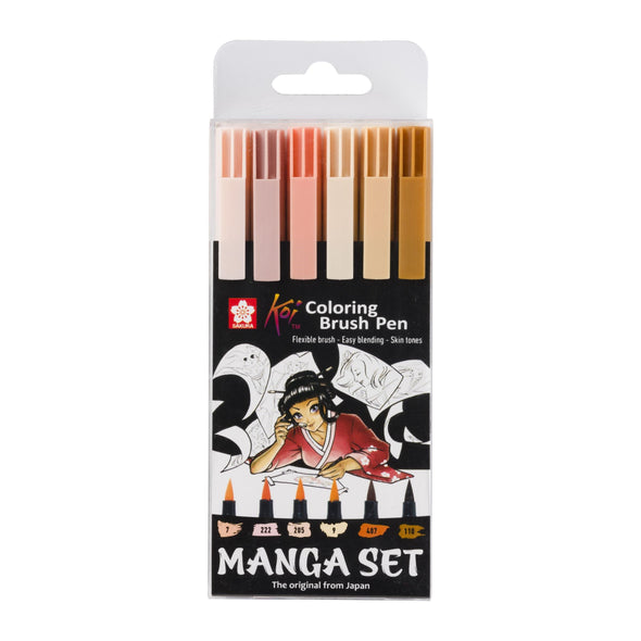 Koi Coloring Brush Pen set Unique Manga Collection | 6 colours