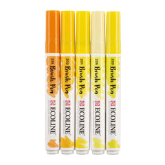 Brush pen set Yellow | 5 colours