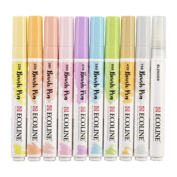 Brush pen set Pastel | 10 colours