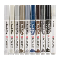 Brush pen set Grey| 10 colours