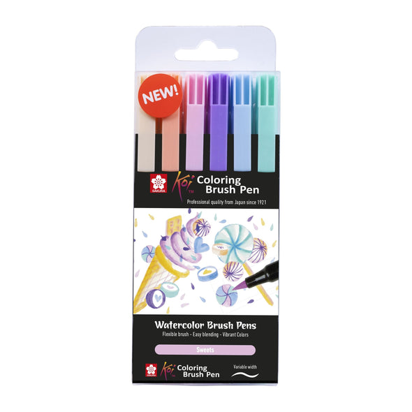 Koi Coloring Brush Pen set Sweets | 6 colours