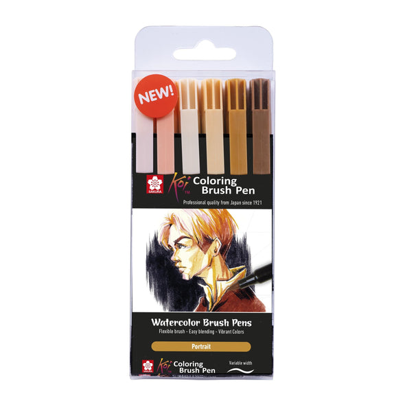 Koi Coloring Brush Pen set Portrait | 6 colours