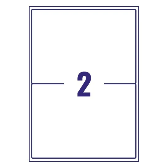Multi Purpose Address Sticky Label 2 Per A4 Sheet (Pack of 100) - White
