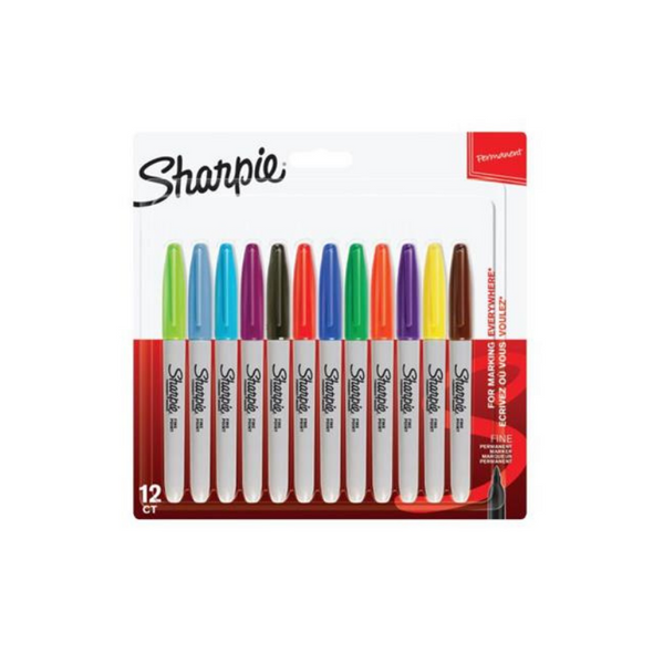 Sharpie Permanent Marker Fine Assorted (Pack of 12) 1986438