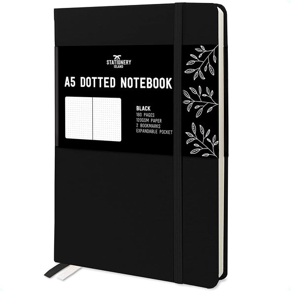 Bullet Journal - A5 Dotted Notebook - Black
