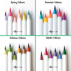 Four Season Colours Brush Pens - Pack of 24 + Aqua Brush