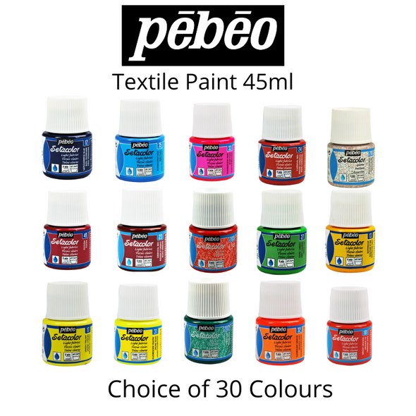 Pebeo Setacolor Light Permanent Fabric Textile Paint 45ml - 30 Colours Available