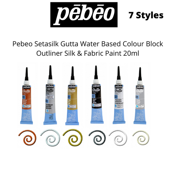 Pebeo Setasilk Gutta Water Based Colour Block Outliner Silk & Fabric Paint 20ml