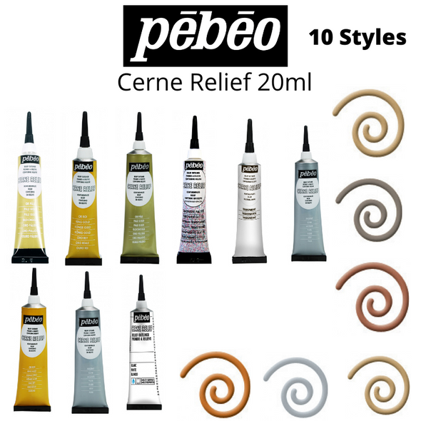 Pebeo Cerne Relief Outliner Tubes 20ml - Ceramic, Glass Paint, Various Colours