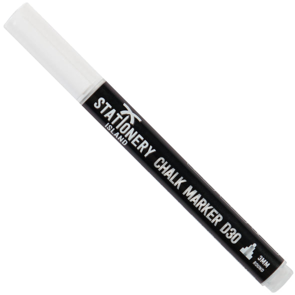 White Dry Wipe D30 Chalk Pen - 3mm Fine Nib