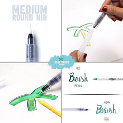 Brush Pens - Pack of 12 + Aqua Brush