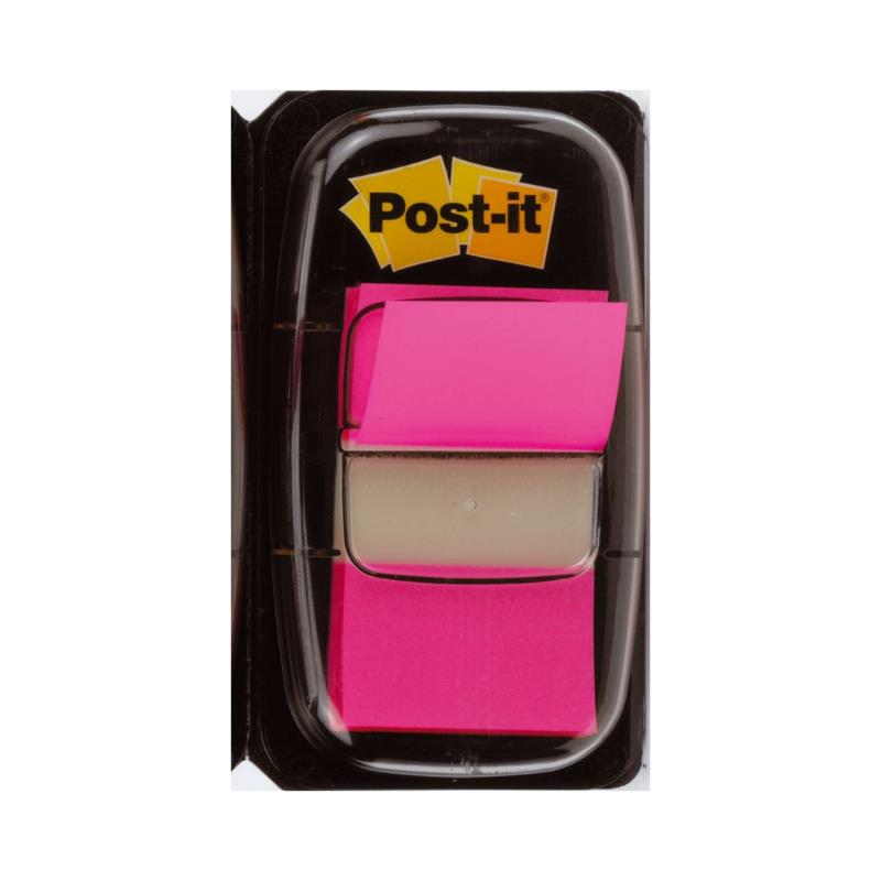 Post-it Index Medium Plastic Dispenser Bright Pink Pack of 50