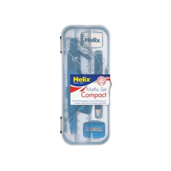 Helix Maths Set A54000 Includes Compass, Ruler, Protractor, Squares, Sharpener