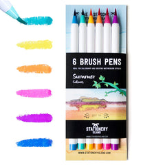 Summer Colours Brush Pens - Pack of 6