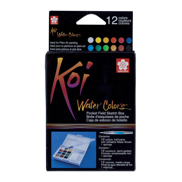 Koi Water Colors Pocket Field Pocket Field Sketch Box | 12 half pans