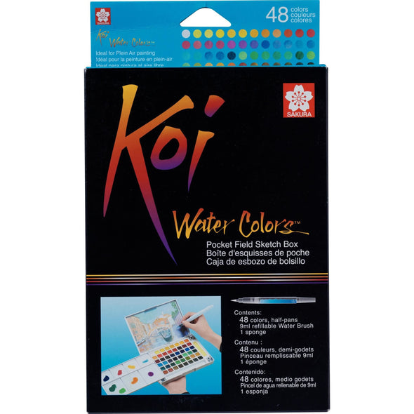 Koi Water Colors Pocket Field Sketch Box | 48 half pans