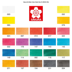 Koi Water Colors Pocket Field Sketch Box | 24 half pans